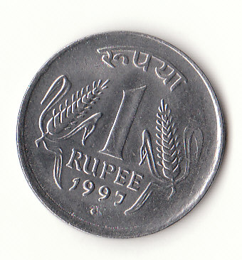 1 Rupee Indien 1997 mit Punkt unter der Jahreszahl (G581)