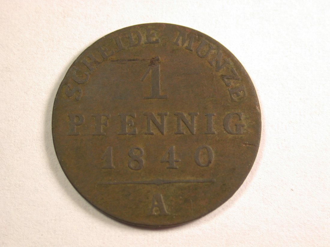  14001  Sachsen-Weimar-Eisenach  1 Pfennig 1840 in ss   Orginalbilder   