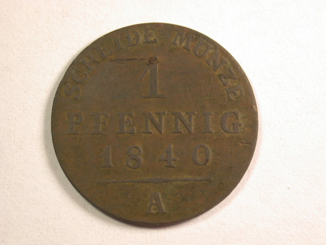 14001 Sachsen-Weimar-Eisenach 1 Pfennig 1840 in ss Orginalbilder