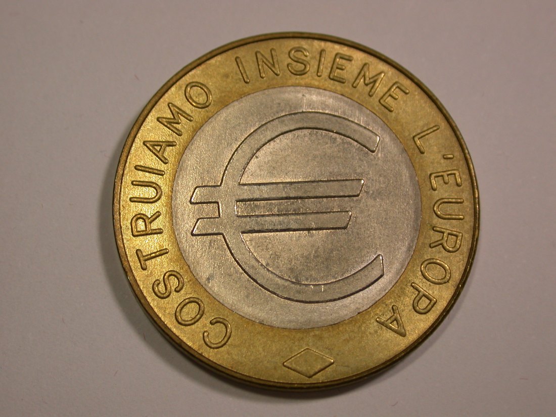  D02 Italien Sondermünze zur Einführung des Euro 1999 Orginalbilder   