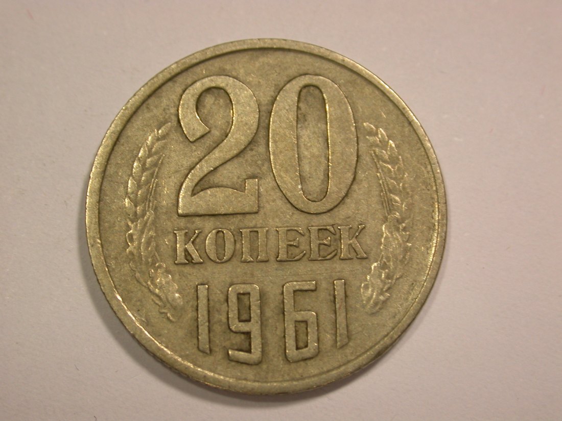  14002 UDSSR/Russland 20 Kopeken  1961 in ss+  Orginalbilder!   
