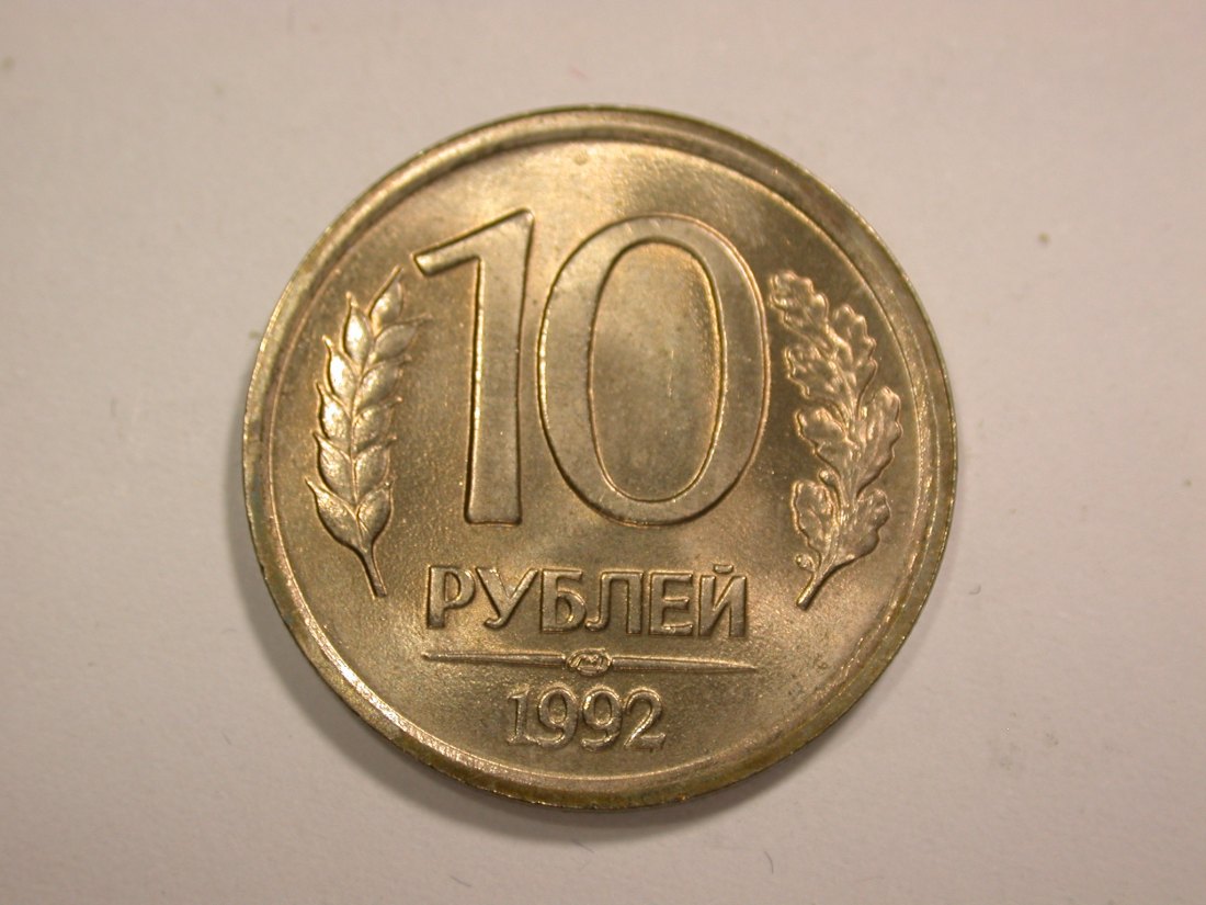 14002 UDSSR/Russland 10 Rubel 1992 in ST-fein Orginalbilder!
