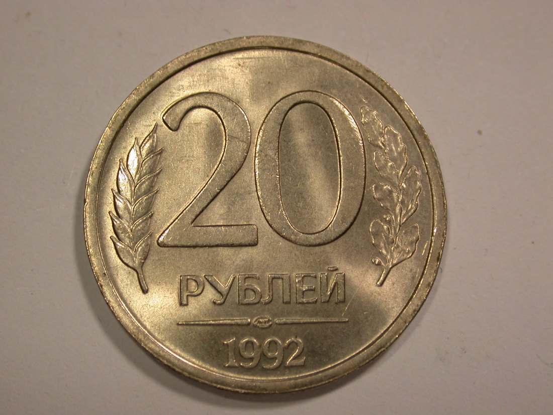 14002 UDSSR/Russland 20 Rubel 1992 in st Orginalbilder!