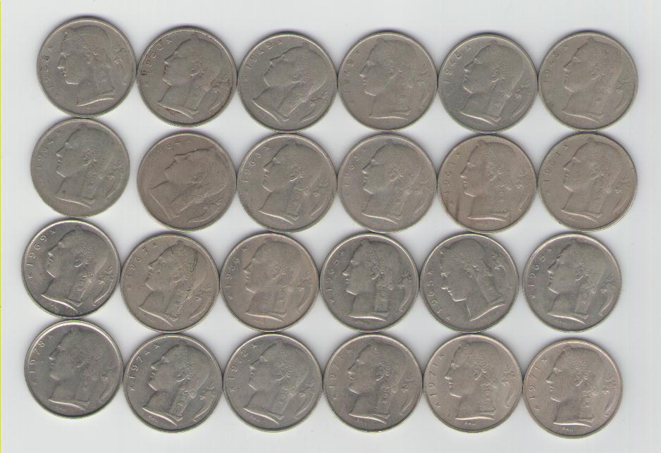  Lot Belgien 5 Franc Münzen(Belgie)(g1301)   