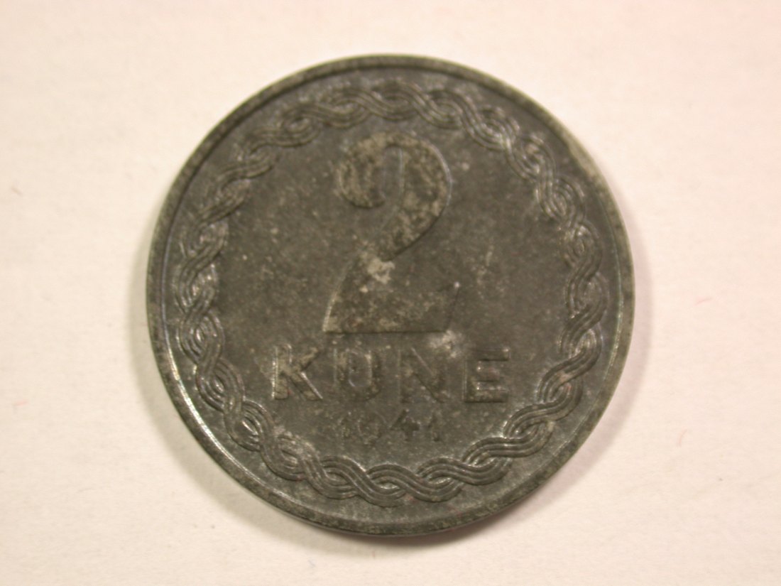 14102 Kroatien 2 Kune 1941 in f.st/unc Orginalbilder