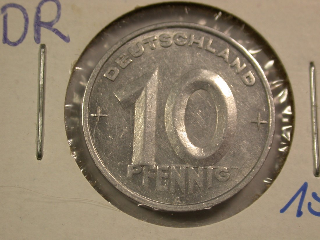 14103 DDR 10 Pfennig 1953 A in vz-st Orginalbilder