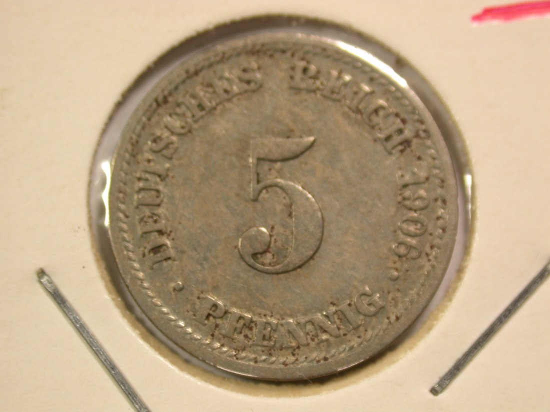  14103 KR 5 Pfennig 1906 D in ss/ss+ Orginalbilder   