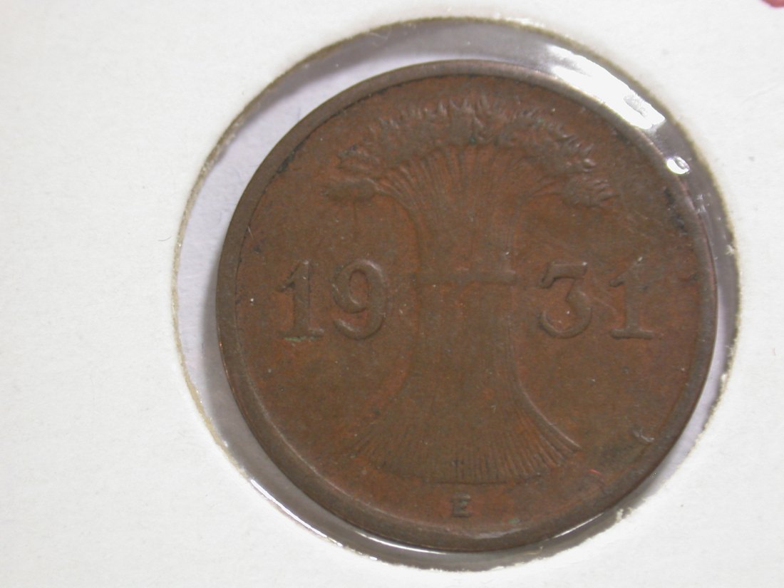14104 Weimar 1 Reichspfennig 1931 E in f.vz/vz+ Orginalbilder