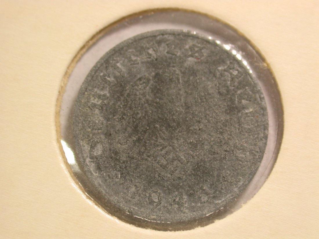  14104 3.Reich 1 Pfennig 1943 E in f.vz/vz Orginalbilder   