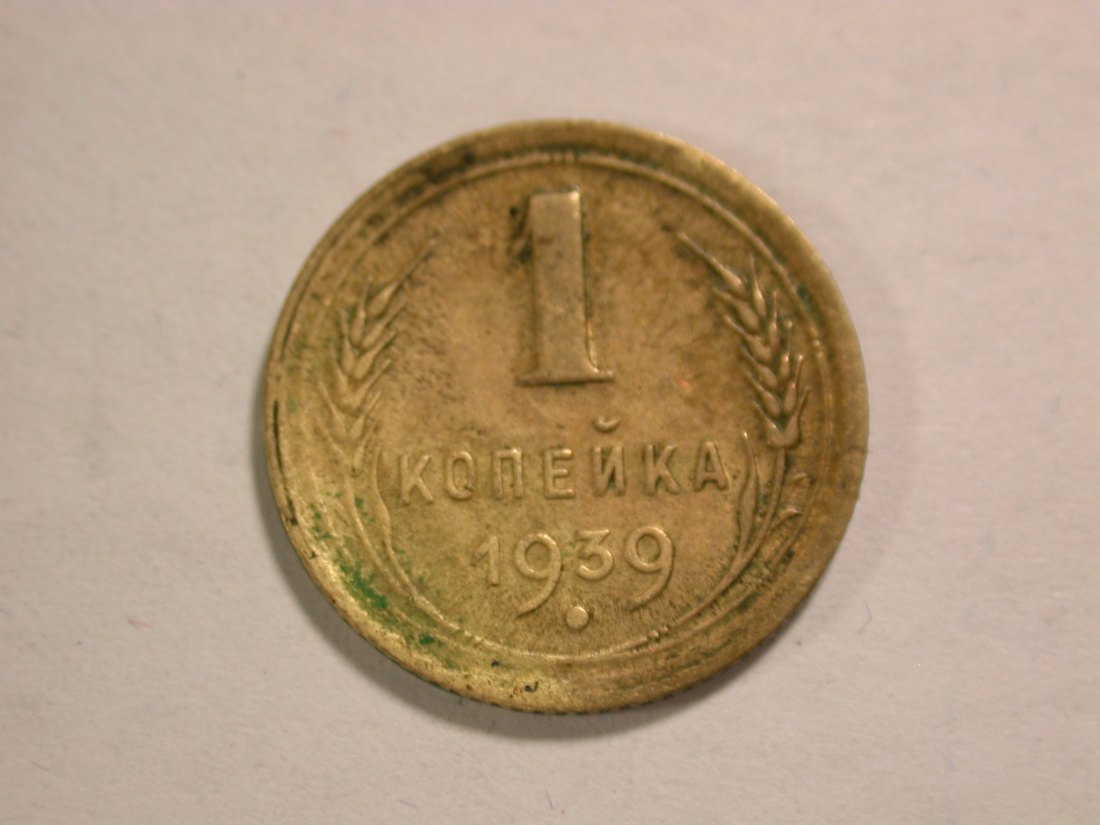 14104 CCCP/Russland 1 Kopeken 1939 in sehr schön Orginalbilder