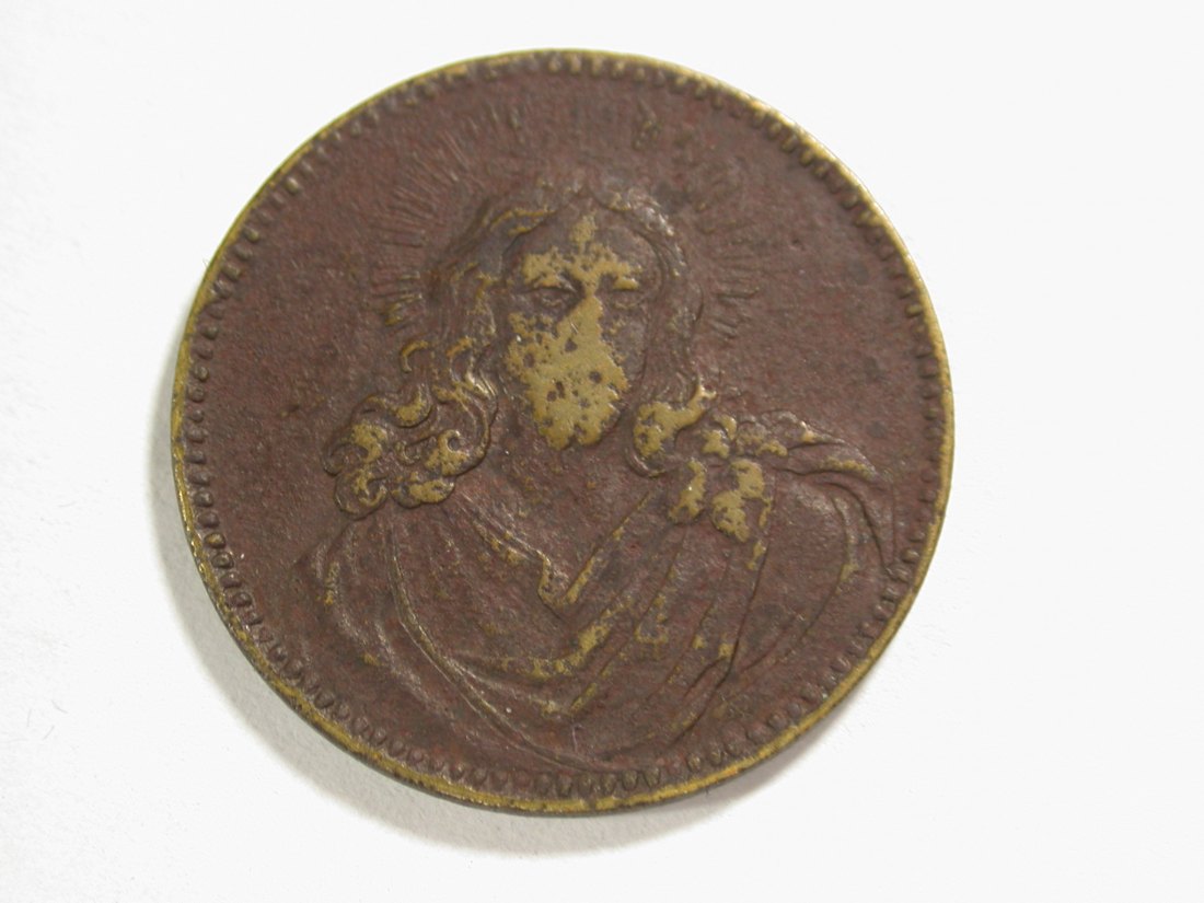  14105 Christus/Jesus Medaille 19.Jahrhdt. Messing  Orginalbilder   
