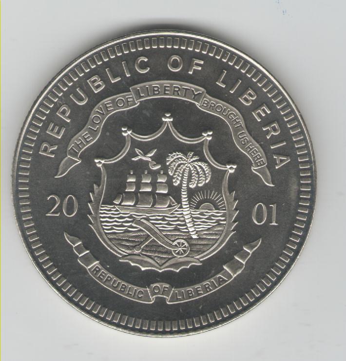  5 Dollar Liberia 2001 (Euroeinführung)(k230)   