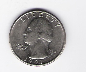 USA Mzz.D 25 Cent Quarter Dollar 1991 siehe Bild