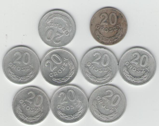  Lot von 20 Grozy Münzen Polen(k240)   