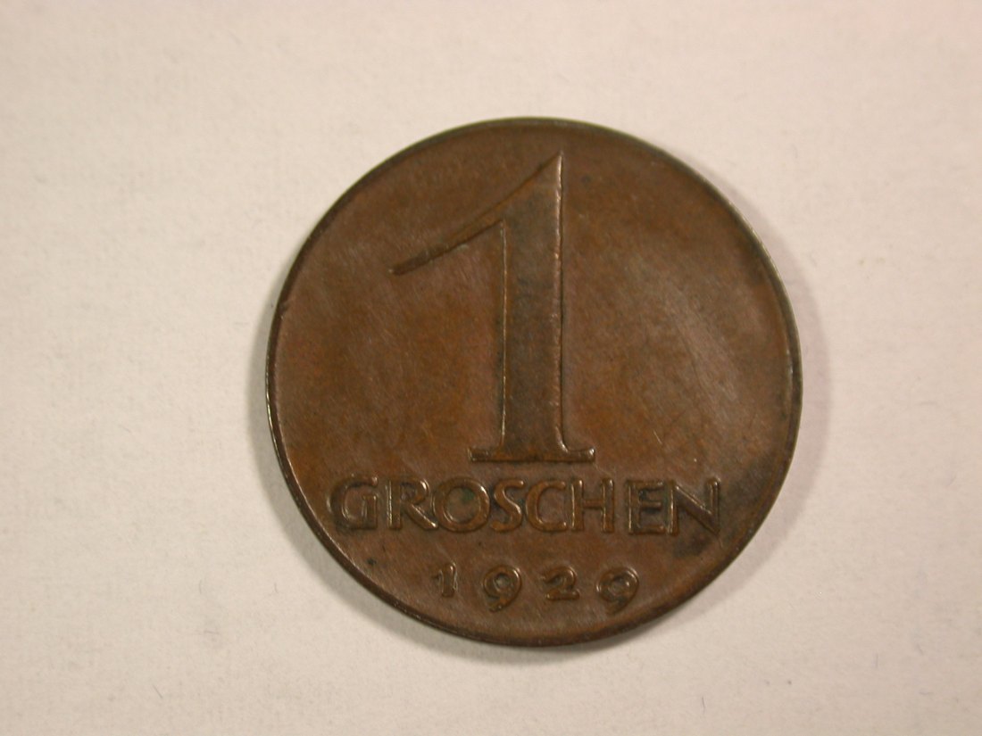  14106 Österreich 1 Groschen 1929  in ss-vz Orginalbilder !!   