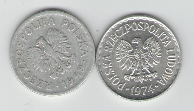  Lot 1 Zloty Münzen Polen(k242)   