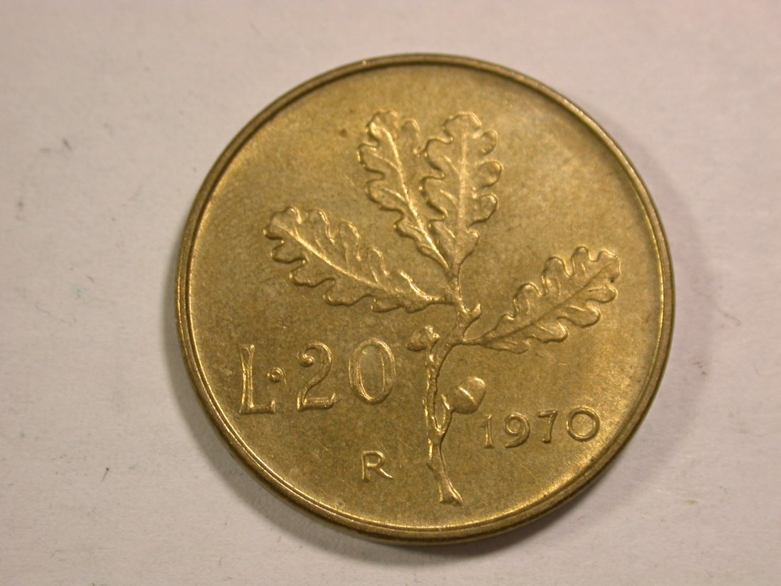  14108 Italien 20 Lire 1970 in ST Orginalbilder!   