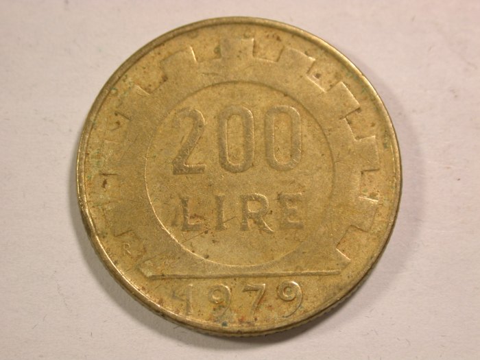  14108 Italien 200 Lire 1979 in sehr schön Orginalbilder!   