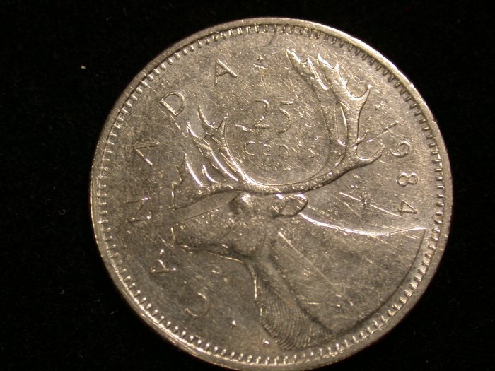 14108 Kanada 25 Cents 1984 in vz/vz+ (AU) Orginalbilder!