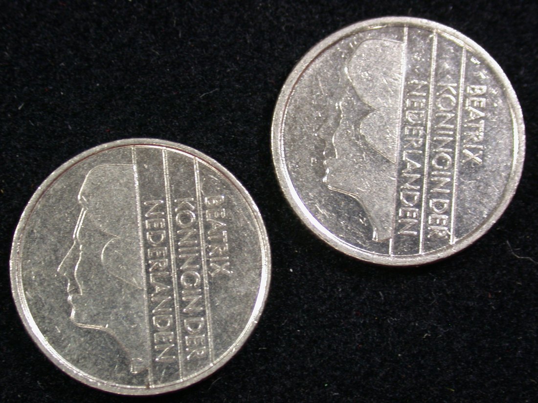  14108 Niederlande  25 Cent 1984 und 1992 in vz/vz-st 2 Münzen Orginalbilder!   