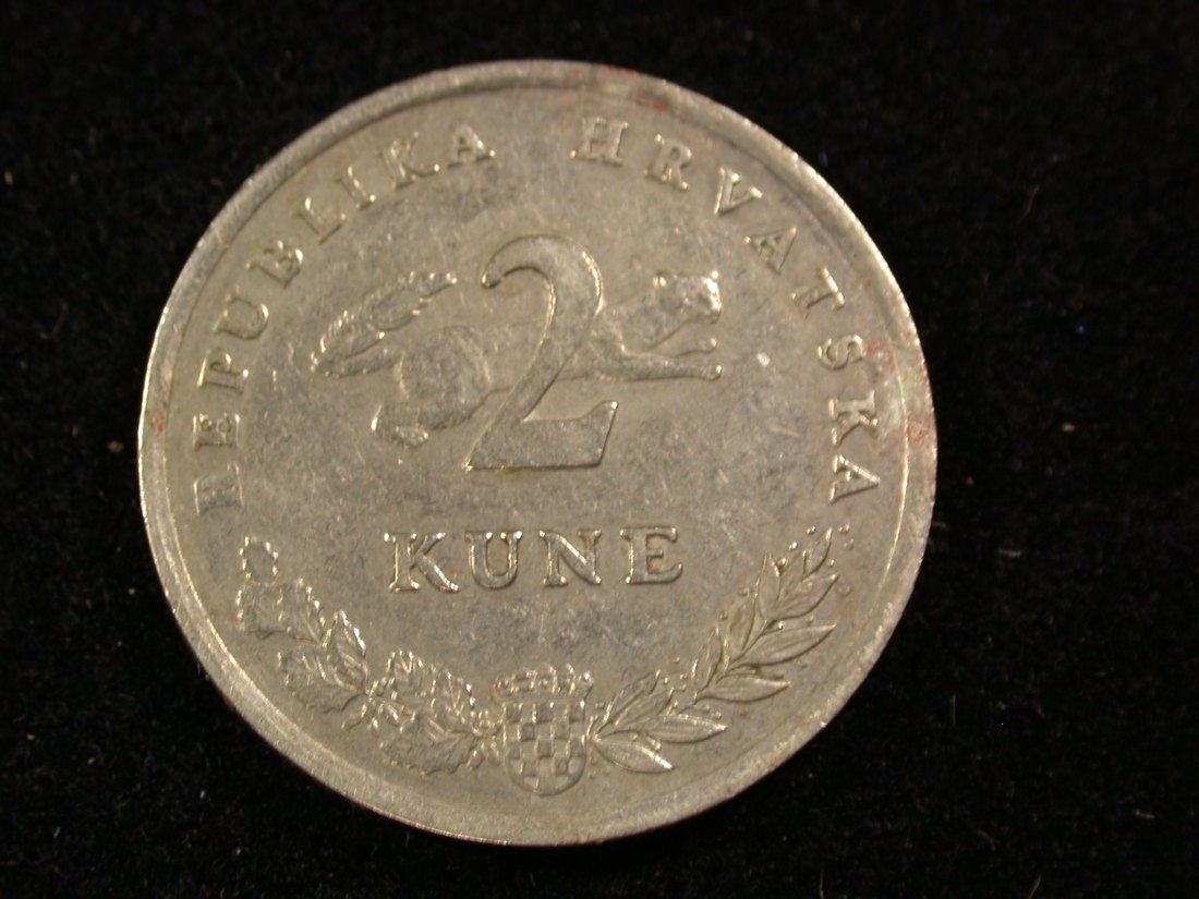  14108 Kroatien 2 Kuna 1993 in ss-vz Orginalbilder!   
