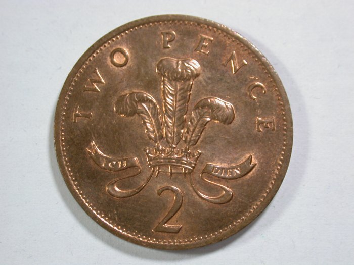  14108 Grossbritanien  2 Pence 1990 in vz-st/f.st Orginalbilder!   