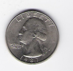 USA Mzz.P 25 Cent Quarter Dollar 1987 siehe Bild