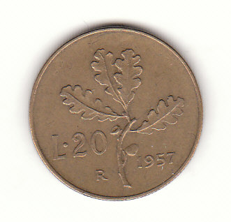  20 Lire Italien 1957 (G239)   