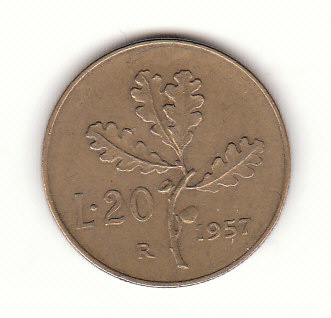 20 Lire Italien 1957 (G239)