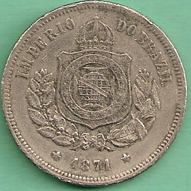  Brazil 100 Reis 1871   