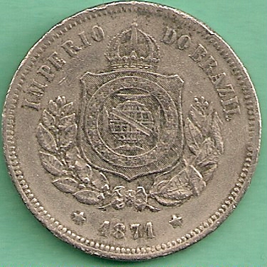  Brazil 100 Reis 1871   