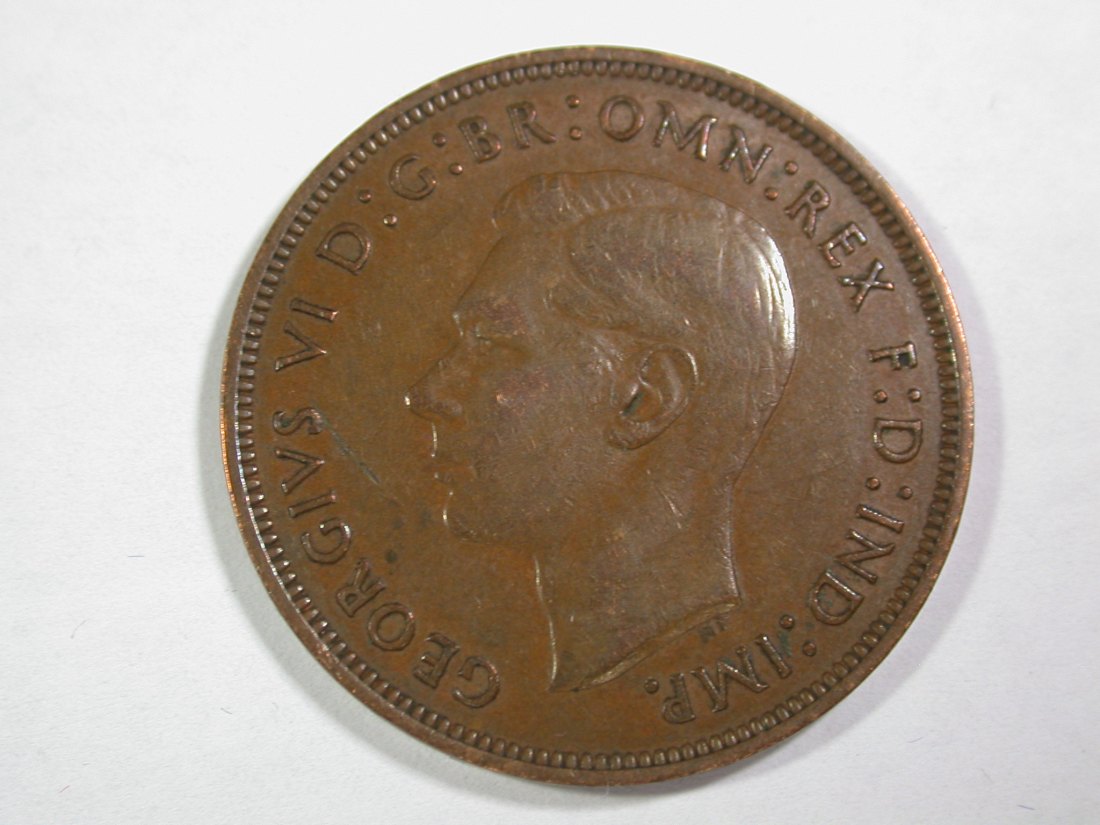  14004 Großbritannien One Penny 1939 in ss-vz/vz  Orginalbilder   