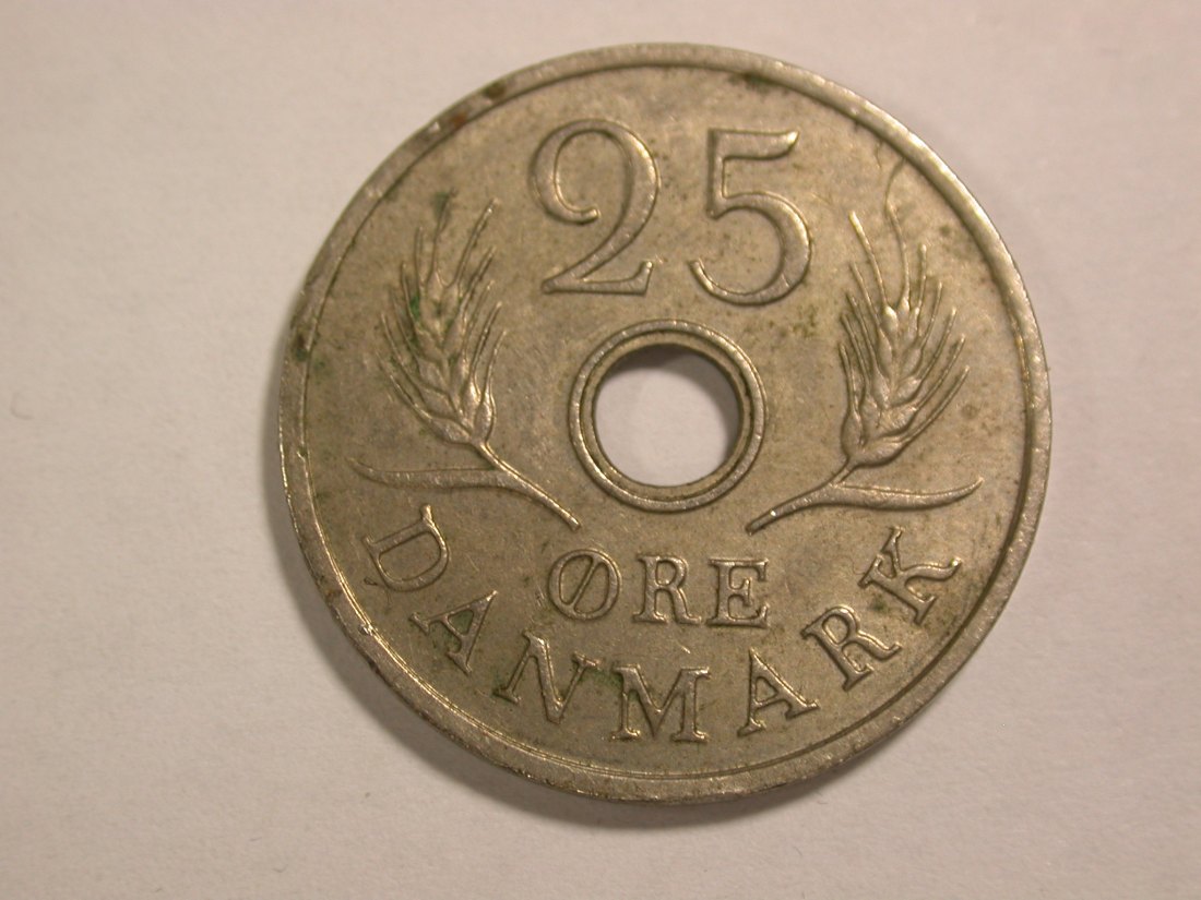 14004 Dänemark 25 Öre 1968 in vz Orginalbilder
