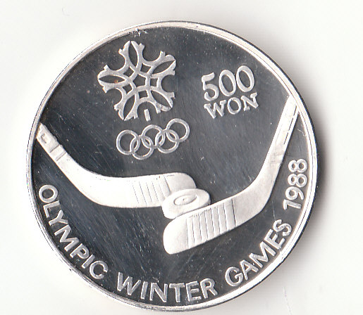  500 Won Korea 1988  27 g. 999  Silber  (L12)   