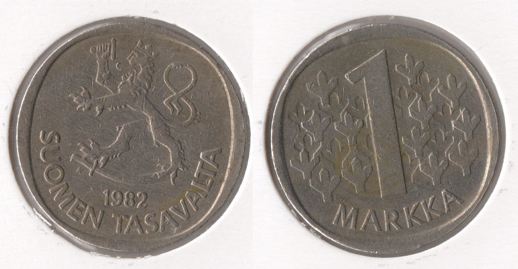  Finnland 1 Markka 1982 (K-N) -ss- ** Wappenlöwe **   