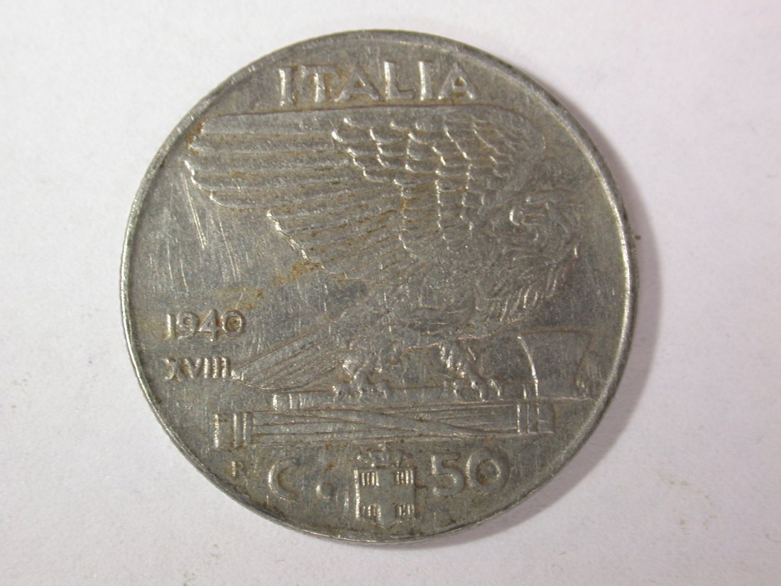 14110 Italien 50 Centisimi 1940 in ss-vz Orginalbilder