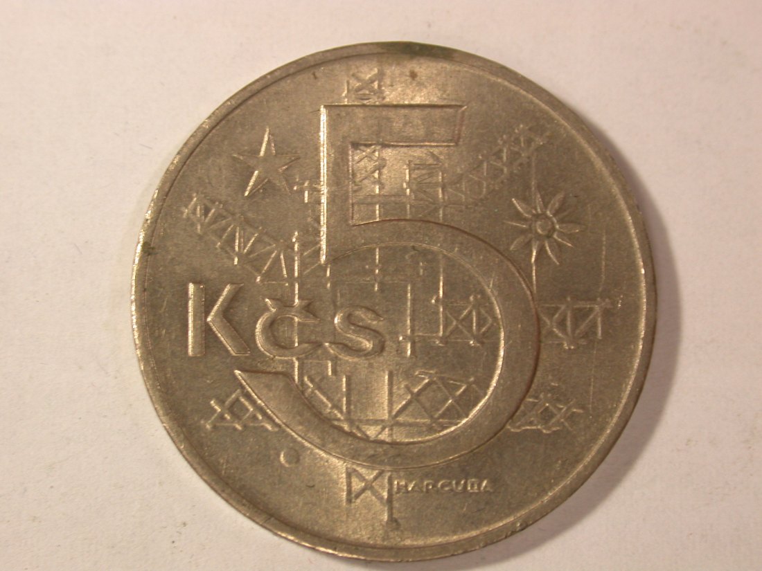 14111 CSSR 5 Kronen 1968 in f.st/st Orginalbilder