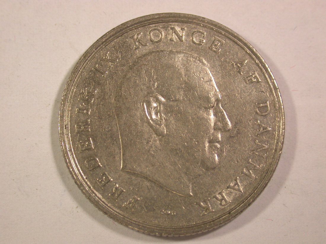  14005 Dänemark  1 Krone 1962 in vz Orginalbilder   