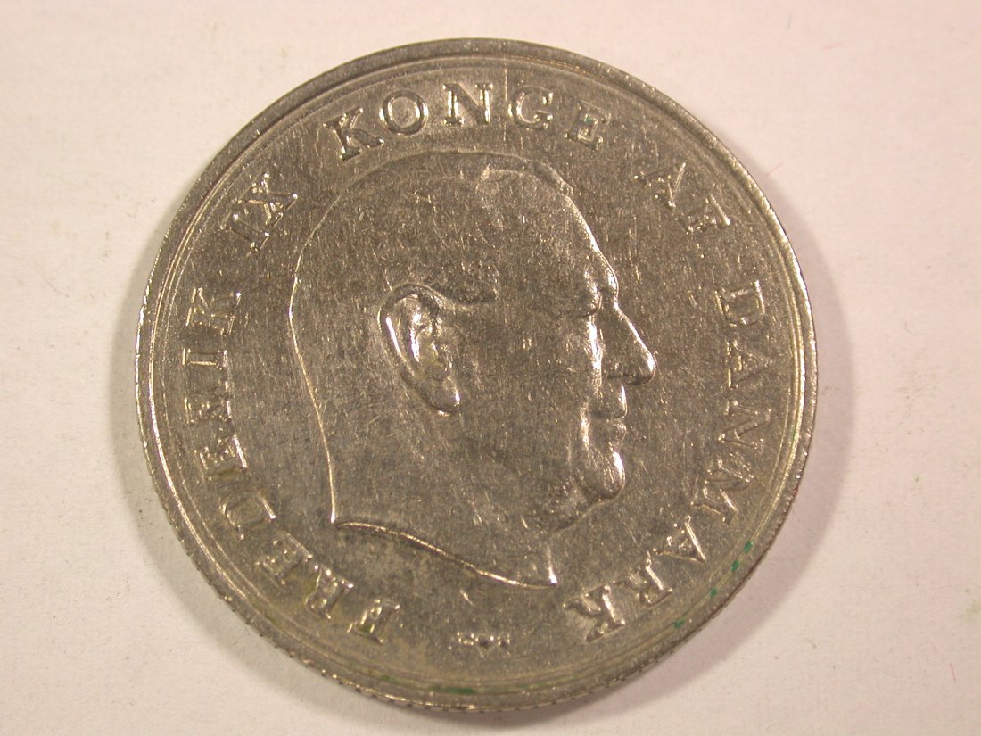  14005 Dänemark  1 Krone 1963 in vz Orginalbilder   