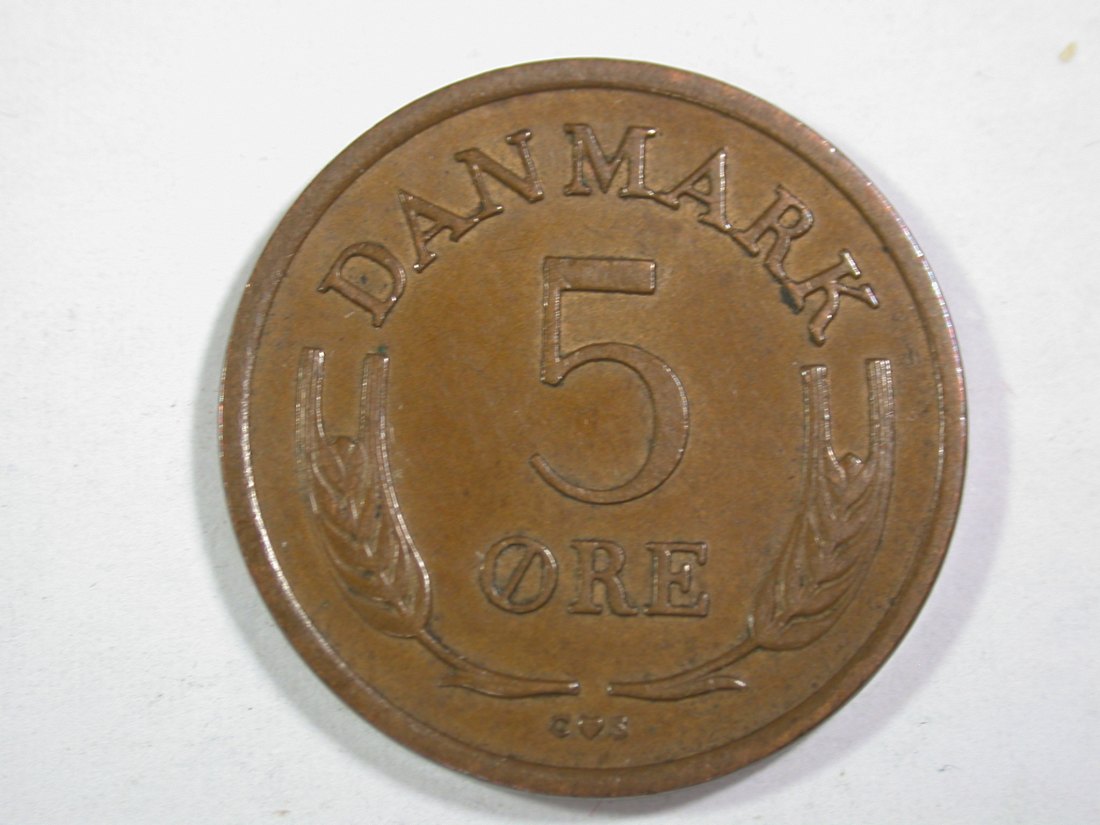 14005 Dänemark 5 Öre 1963 in Kupfer/Bronze in ss-vz+ Orginalbilder