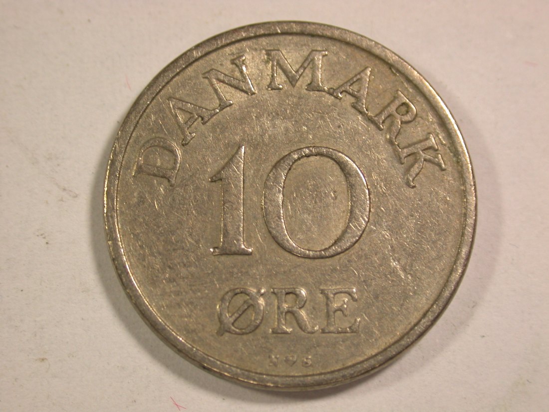  14005 Dänemark  10 Öre 1955 in ss+ Orginalbilder   