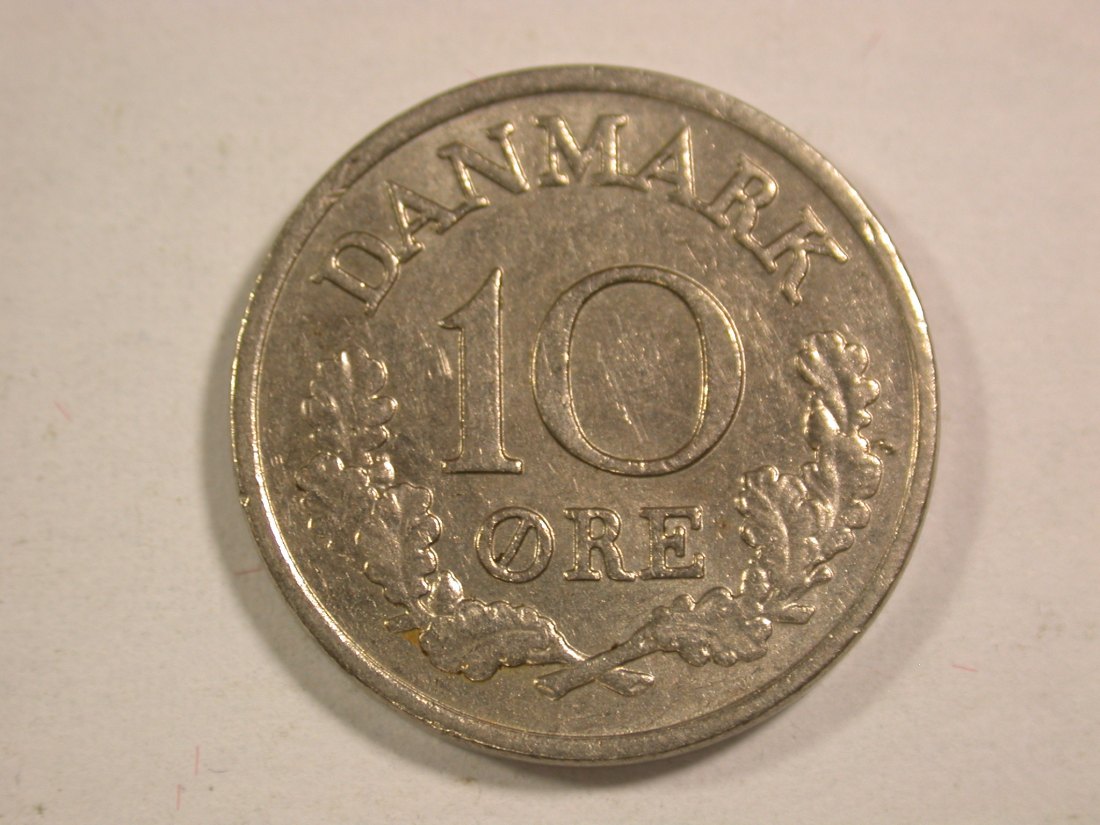 14005 Dänemark 10 Öre 1972 in vz Orginalbilder