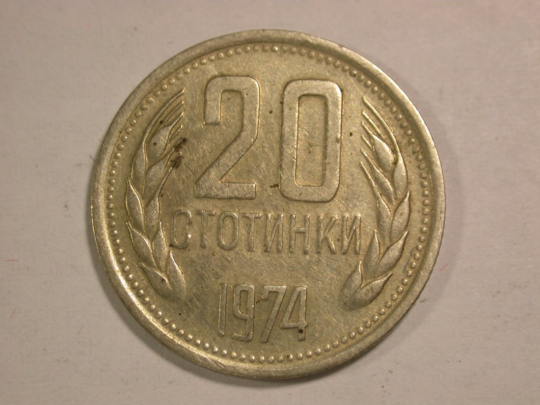  14005 Bulgarien 20 Stotinki 1974 in ss+ Orginalbilder   