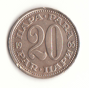 20 Para Jugoslawien 1965 (F476)