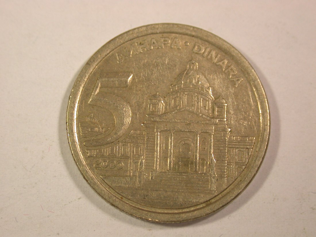14112 Jugoslawien 5 Dinar 2000 in vz-st Orginalbilder