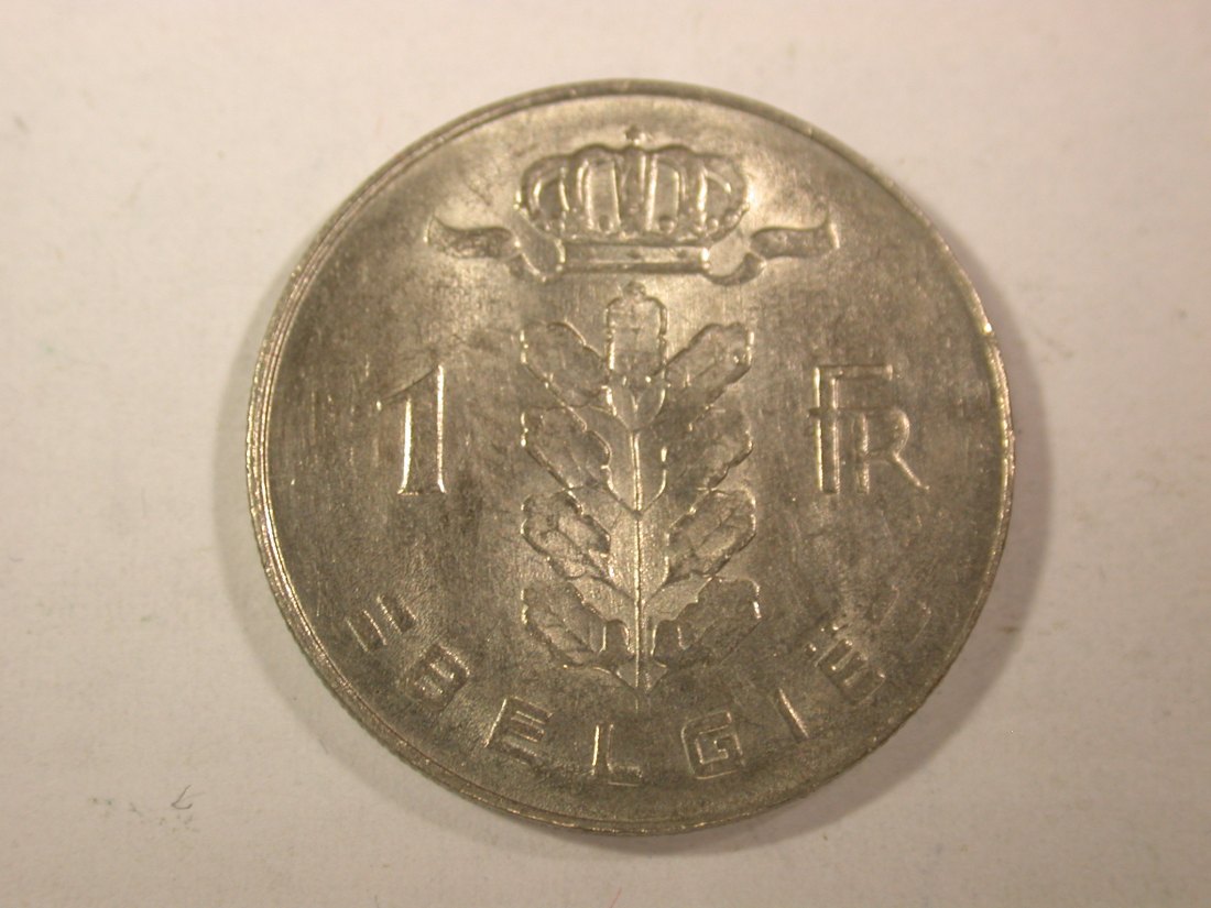 14112 Belgien 1 Franc 1977 in vz-st/f.st Orginalbilder   