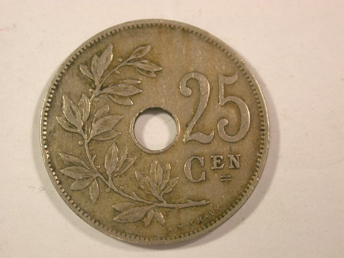  14112 Belgien 25 Centimes 1921 in ss+/ss-vz Orginalbilder   