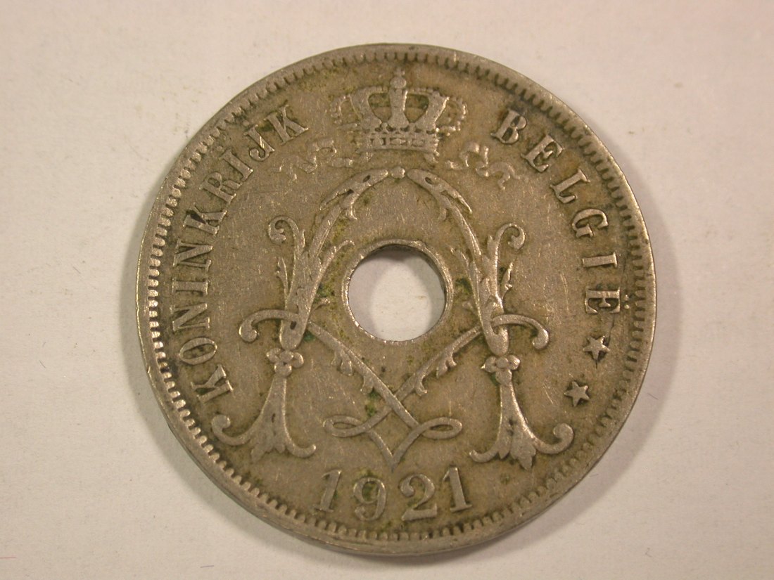  14112 Belgien 25 Centimes 1921 in ss+/ss-vz Orginalbilder   