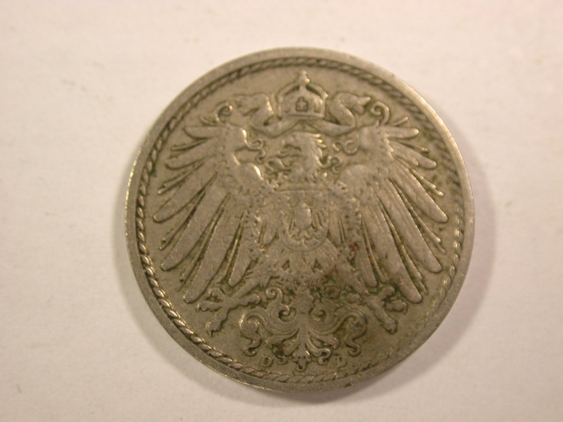  14301 KR 5 Pfennig 1910 D in sehr schön+ Orginalbilder   