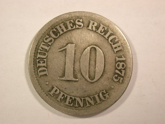  14301 KR 10 Pfennig 1875 A in schön Orginalbilder   